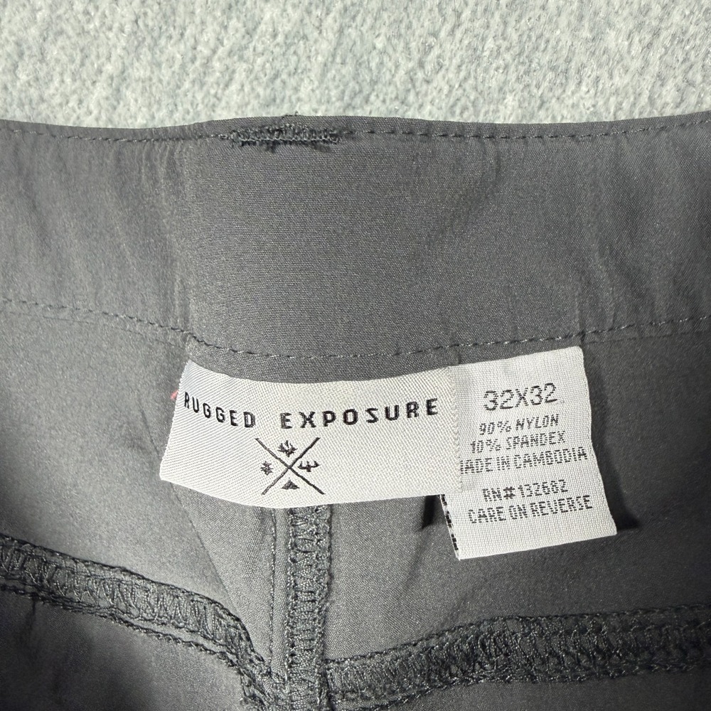 Rugged Exposure Pants Mens 32x32 Gray Convertible Zip Off Cargo Hiking Outdoor - Picture 2 of 7